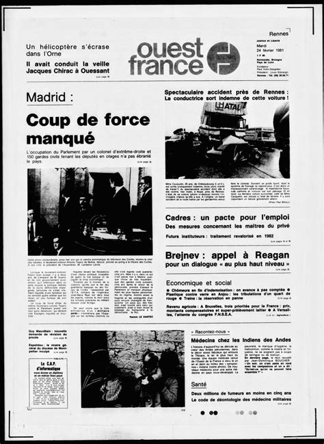 Dans les archives d’Ouest-France. 23 février 1981 : une tentative de coup d’État en Espagne - La ...