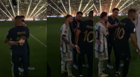 Watch: Lionel Messi consoles Kylian Mbappe after the World Cup final ...