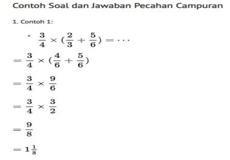 Contoh Perkalian Dan Pembagian Pecahan Campuran Penjumlahan Di - IMAGESEE