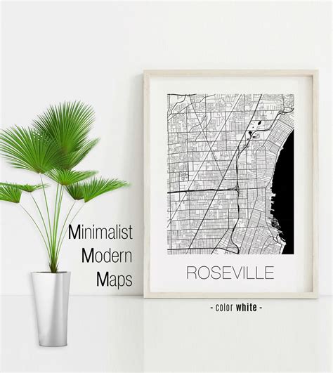 Roseville Michigan Roseville MI Map Roseville Map Roseville - Etsy