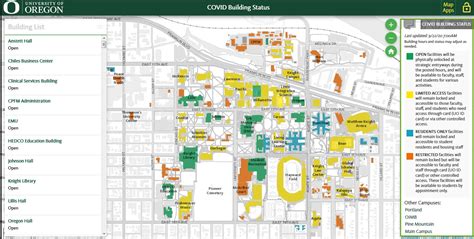 University Of Oregon Interactive Campus Map - Gretal Gilbertine