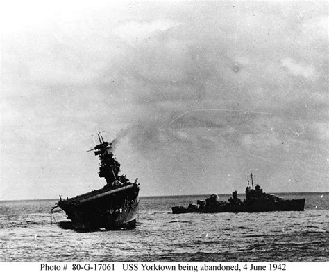 Battle of Midway--USS Yorktown is Abandoned, 4 June 1942