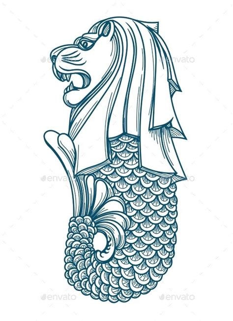 Singapore Merlion Icon | Singapore art, Singapore tattoo, Singapore