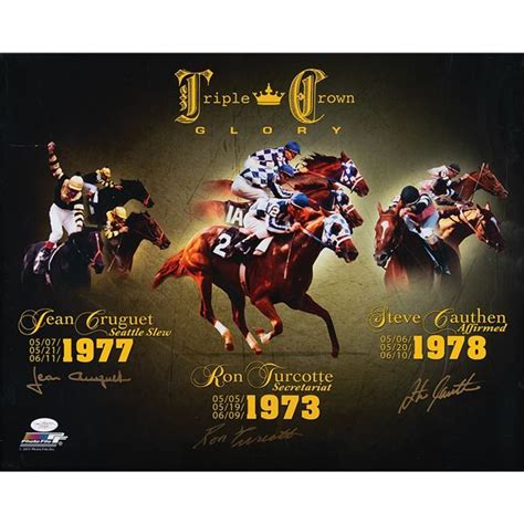 Triple Crown Jockeys Signed Oversized Photograph