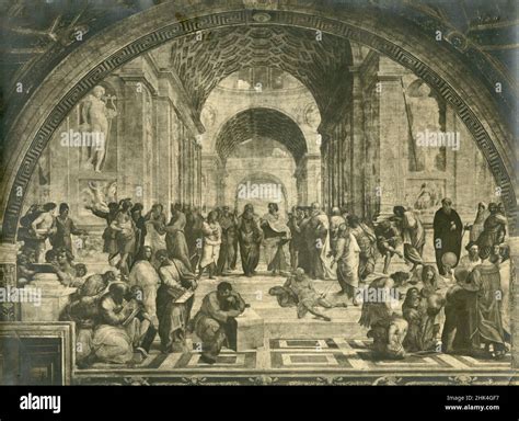 The School of Athens, fresco by Italian artist Raphael, Vatican City, 1920s Stock Photo - Alamy