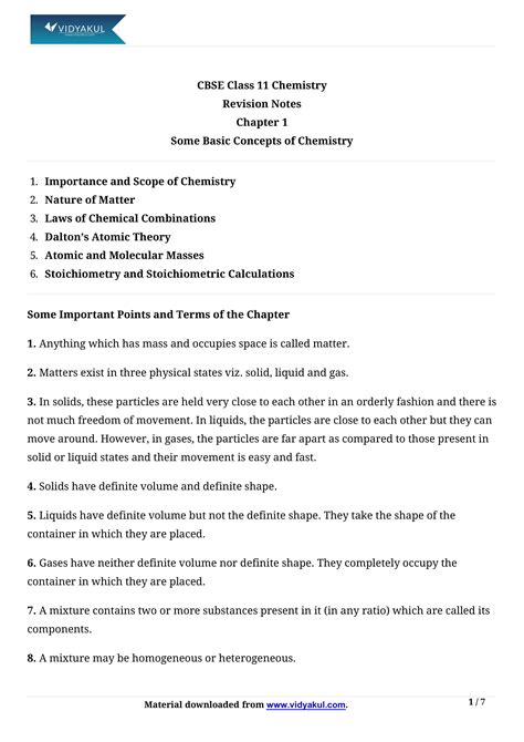 Some Basic Concepts of Chemistry Class 11 Notes | Vidyakul