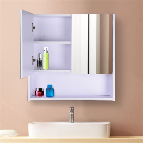 Wall Mounted Mirror Cabinet Vanity Storage Cupboard Shelf Bathroom ...