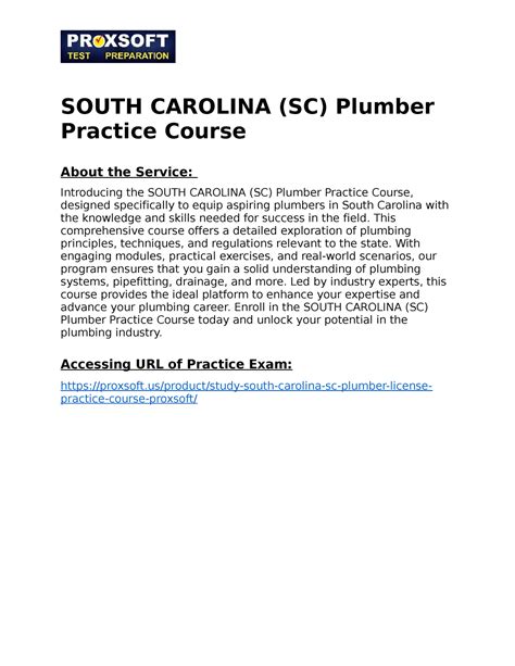 SOUTH CAROLINA (SC) Plumber Practice Course - SOUTH CAROLINA (SC) Plumber Practice Course About ...