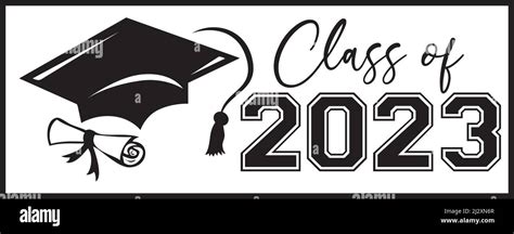 Class of 2023 Banner with Diploma and Graduation Cap Stock Vector Image & Art - Alamy