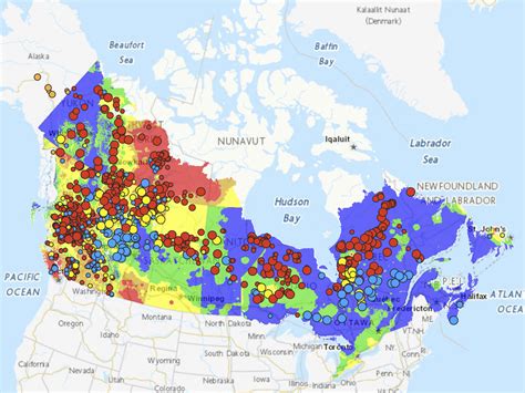 Map shows areas of Canada most affected by wildfires
