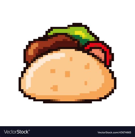 Taco pixel art Royalty Free Vector Image - VectorStock