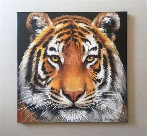 Original Tiger Painting Acrylic Painting Tiger Portrait | Etsy | Tiger ...