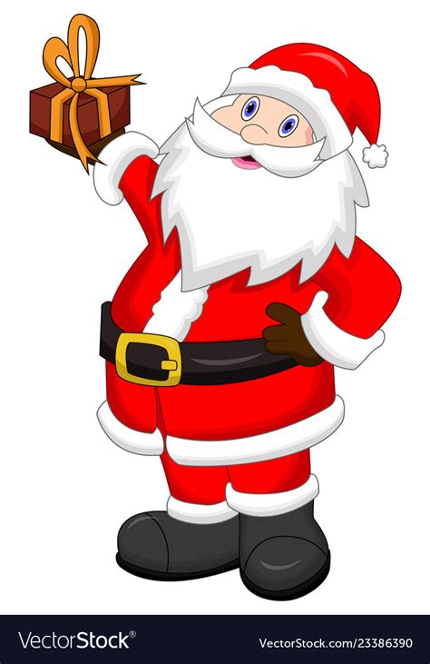 Happy santa claus - cartoon style character Vector Image