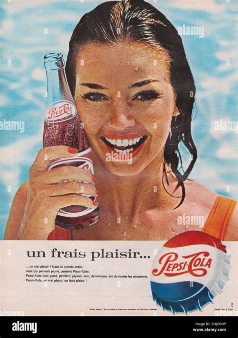 Pepsi Cola vintage French magazine advertisement Pepsi Cola advert young girl with wet hair ...