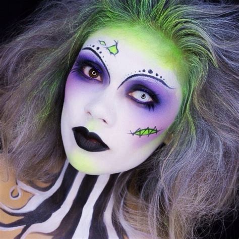 Lady beetlejuice halloween makeup Beetlejuice Makeup, Beetlejuice Halloween, Female Beetlejuice ...