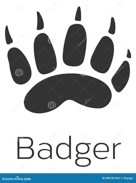 Badger Footprint. Forest Wild Animal Trail Mark Stock Illustration ...