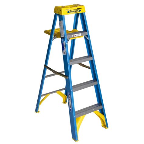 Werner 5-ft Fiberglass 250-lb Type I Step Ladder – Ladder Dubai