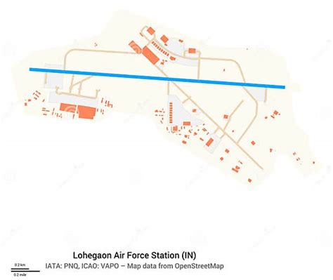 Map of Airport Lohegaon Air Force Station. IATA-code PNQ Stock ...