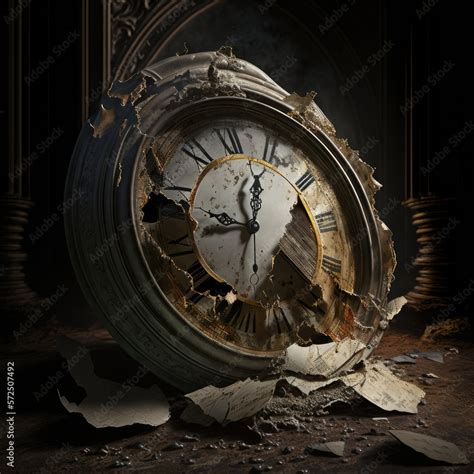 broken clock Stock Illustration | Adobe Stock