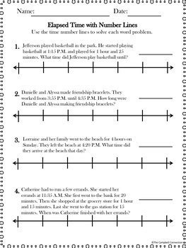 Elapsed Time Number Line Freebie! by The Campbell Connection | TPT