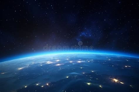 View of the Planet Earth from Space during a Sunrise. Stock Image ...