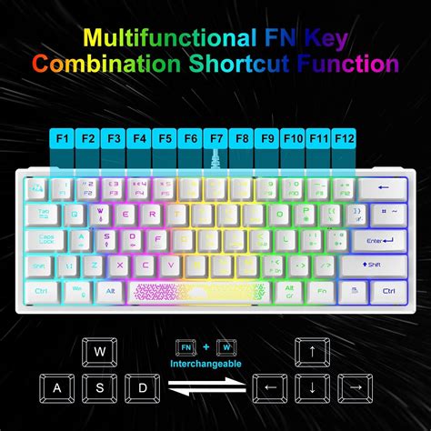 60% Gaming Keyboard and Mouse Combo Samll Mini RGB LED Backlight ...