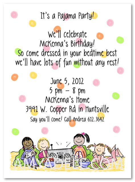 Pajama Party Invitations – AmyAdele.com