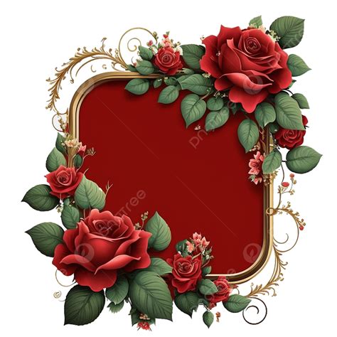 Red Round Paper With Roses Photo Album Frames Flower Frame, Red Roses Photo Album Frames, Red ...