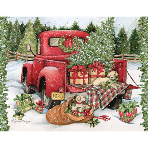 Download Vintage Truck Christmas Wallpaper | Wallpapers.com