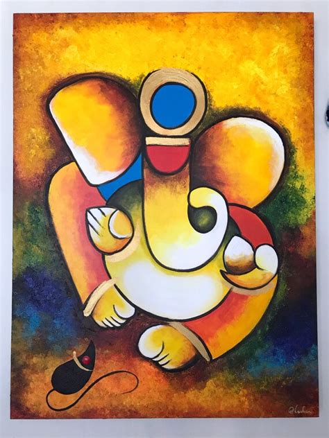 Hindu God Ganesha Decor Abstract Art Indian Art Modern - Etsy Australia