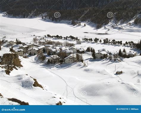 Snowy Swiss village stock photo. Image of lava, holiday - 4702210