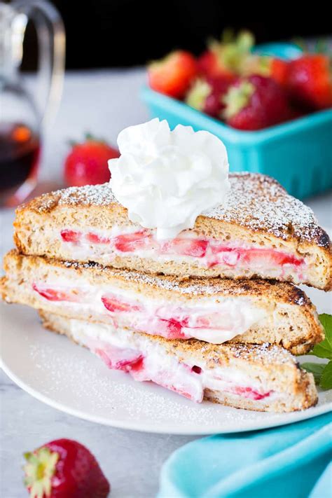 Cream Cheese Strawberry Stuffed French Toast - I Am Homesteader