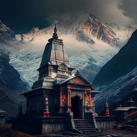 Shiva tenmple kedarnath temple, mountains 22540433 Stock Photo at Vecteezy