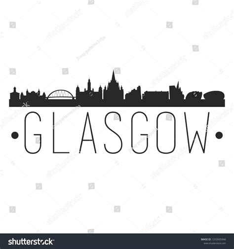 Glasgow Scotland City Skyline Silhouette City Stock Vector (Royalty ...