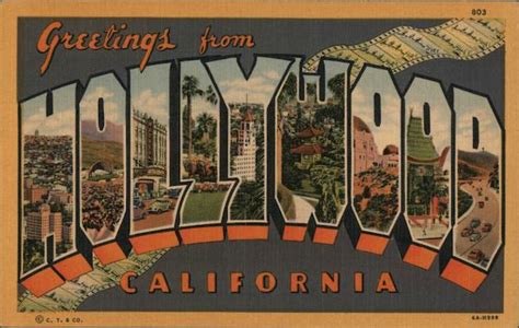 Greetings from Hollywood California Postcard