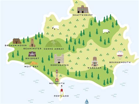 Dorset Attractions Map