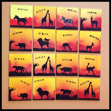 preschool africa craft canvas diy art african animals sunset | African art projects, Africa art ...