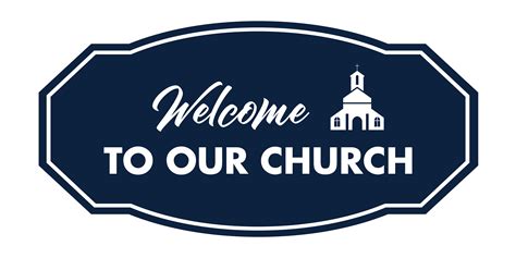 Victorian Welcome to Our Church Sign (Navy Blue / White) - Small - Walmart.com