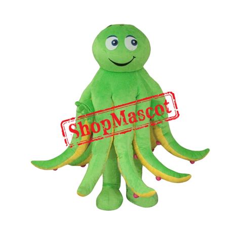 Superb Green Octopus Mascot Costume