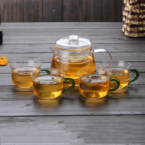 Elegant Heat resistant Glass Tea Sets Tea Pot Cups Giftset Microwave ...