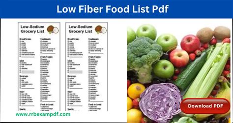 Low Fiber Food List Pdf - Health & Fitness