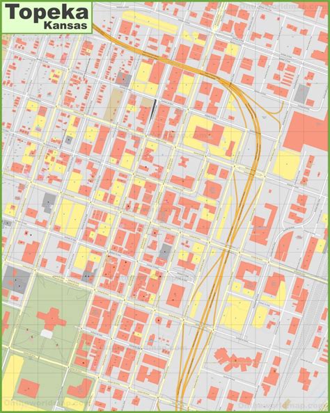 Topeka downtown map - Ontheworldmap.com