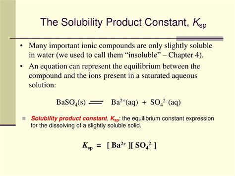 PPT - The Solubility Product Constant, K sp PowerPoint Presentation, free download - ID:699671