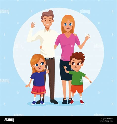 Family parents and kids cartoons Stock Vector Image & Art - Alamy