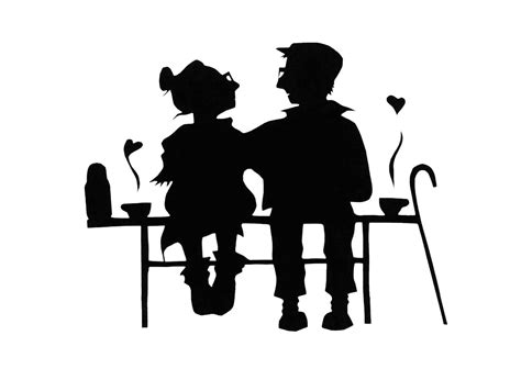 Old Couple Silhouette at GetDrawings | Free download