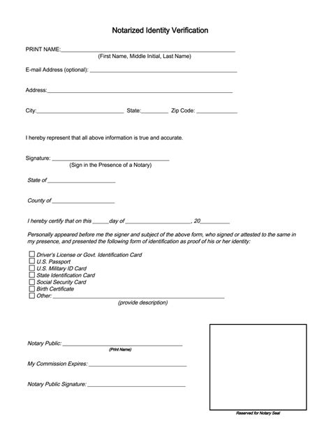 Identity Verification Form - Fill Online, Printable, Fillable, Blank ...