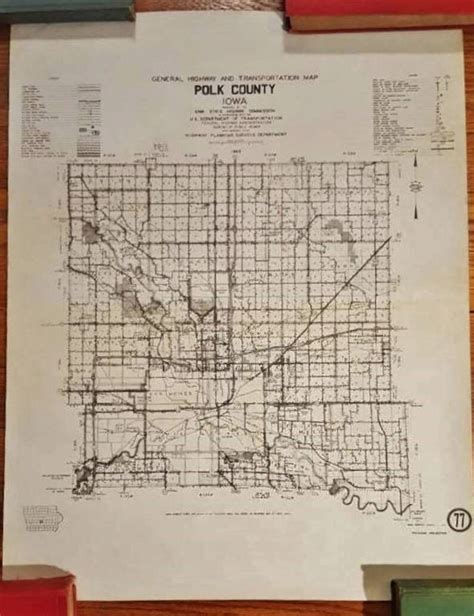 Vintage Map Polk County Iowa Highway & Transportation Road | Etsy