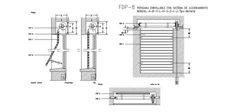 Rolling Shutter Detail Drawing in DWG AutoCAD File