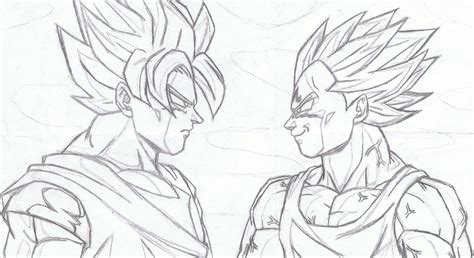 Goku Vs Majin Vegeta Drawings Sketch Coloring Page | Porn Sex Picture