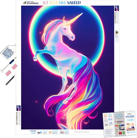 Beautiful Rainbow Unicorn Official Diamond Painting Kit | Diamond Art ...